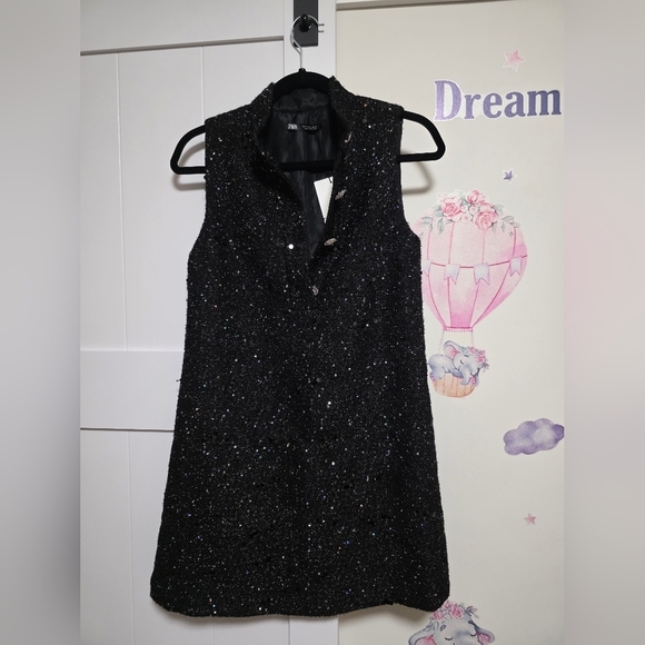 Zara Sequined Textured Mini Dress - Picture 7 of 16